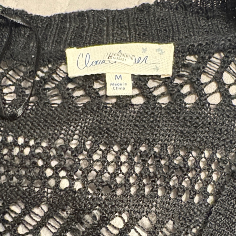 Claudia Richard Black Open-Knit Top